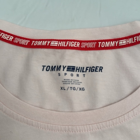 Tommy Hilfiger light pink red and blue heart graphic short sleeve t-shirt - Picture 8 of 9